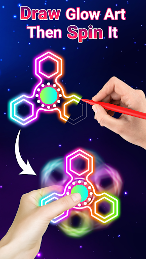 Draw Finger Spinner Glow Art screenshot 2